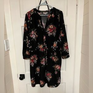 Loft XL Dress tie waist floral